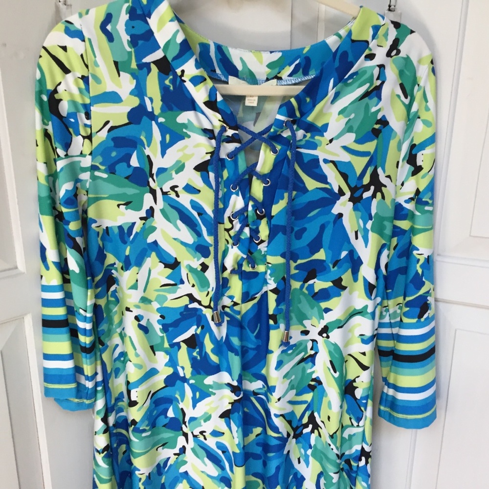 Sandiva Blue & Green Dress Coverup - Picture 4 of 14